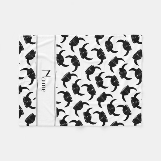 Personalisierter Name Weißvich-Muster Fleecedecke (Vorderseite (Horizontal))