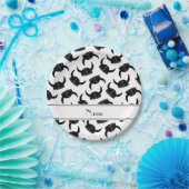 Personalisierter Name Weißvich-Muster Pappteller (Party)