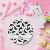 Personalisierter Name Weißvich-Muster Pappteller (Party)