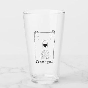 Personalisierter Name Whimsischer Bär Niedlich Pla Glas