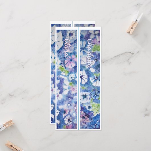 Personalisierter Name Whimsistische Blume Zwei Les (Vorderseite/Rückseite Beispiel)