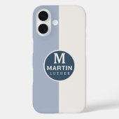 Personalisierter Name White Blue Case-Mate iPhone Hülle (Rückseite)