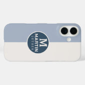 Personalisierter Name White Blue Case-Mate iPhone Hülle (Rückseite (Horizontal))