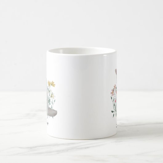 Personalisierter Name | White Cat Lovers Kaffeetasse (Mittel)