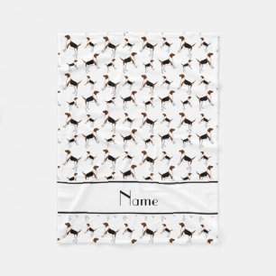 Personalisierter Name White English Foxhounds Fleecedecke