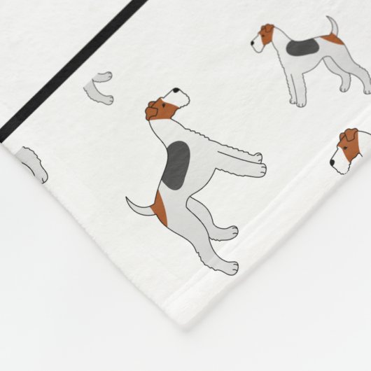 Personalisierter Name: White Fox Terrier Hunde Fleecedecke (Ecke)