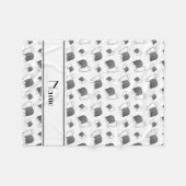 Personalisierter Name White Old English Sheepdog H Fleecedecke (Vorderseite (Horizontal))