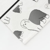 Personalisierter Name White Old English Sheepdog H Fleecedecke (Ecke)