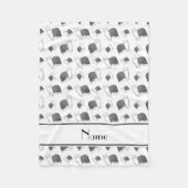 Personalisierter Name White Old English Sheepdog H Fleecedecke (Vorderseite)