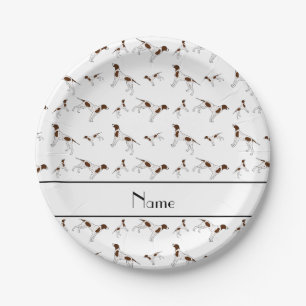Personalisierter Name White Pointer Pappteller