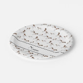 Personalisierter Name White Pointer Pappteller (Schrägansicht)