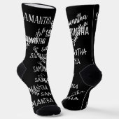 Personalisierter Name Wiederholen der Musterschrif Socken (Gewinkelt)