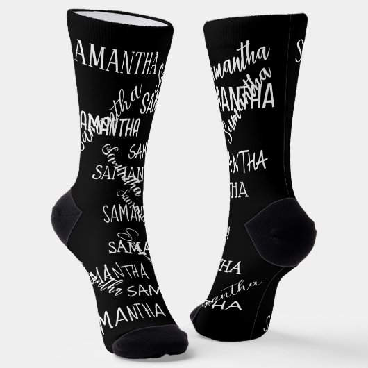 Personalisierter Name Wiederholen der Musterschrif Socken (Gewinkelt)