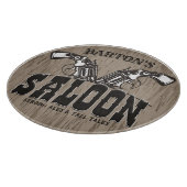 Personalisierter NAME Wild West Gun Revolver Saloo Schneidebrett (Ecke)