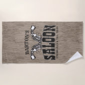 Personalisierter NAME Wild West Gun Revolver Saloo Strandtuch (Vorderseite)