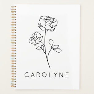 Personalisierter Name Wildblume Planer
