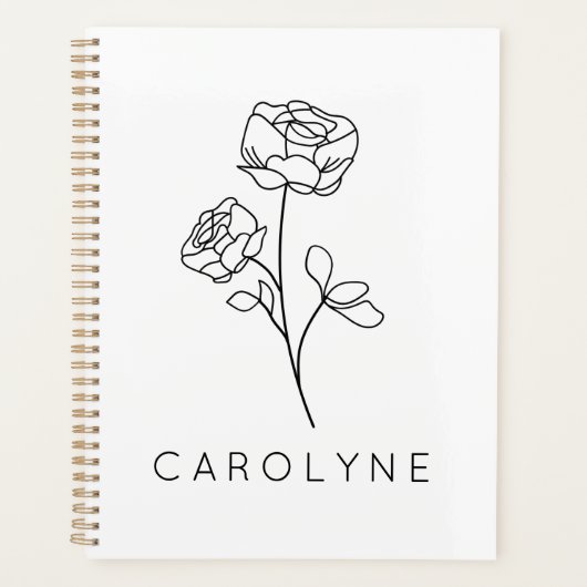 Personalisierter Name Wildblume Planer (Vorderseite)