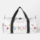 Personalisierter Name Wildblumen Muster Elegant Duffle Bag (Rückseite)