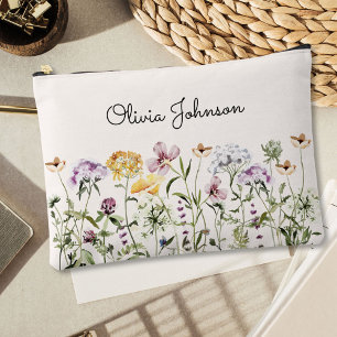 Personalisierter Name Wildblumengarten Zubehörtasche
