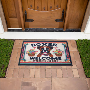Personalisierter Name Willkommen Boxer Dog Lover Fußmatte