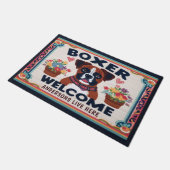 Personalisierter Name Willkommen Boxer Dog Lover Fußmatte (Schrägansicht)
