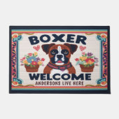 Personalisierter Name Willkommen Boxer Dog Lover Fußmatte (Vorderseite)