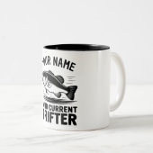 Personalisierter Name Windstrom-Drifter-Barsch-Fis Zweifarbige Tasse (VorderseiteRechts)