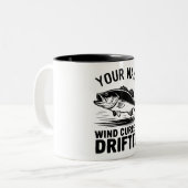 Personalisierter Name Windstrom-Drifter-Barsch-Fis Zweifarbige Tasse (Vorderseite Links)