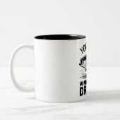 Personalisierter Name Windstrom-Drifter-Barsch-Fis Zweifarbige Tasse (Links)