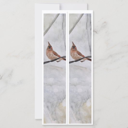 Personalisierter Name Winter Kardinal Zwei Lesezei (Rückseite)