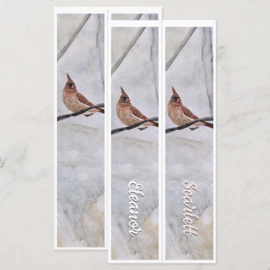 Personalisierter Name Winter Kardinal Zwei Lesezei (Vorne/Hinten)