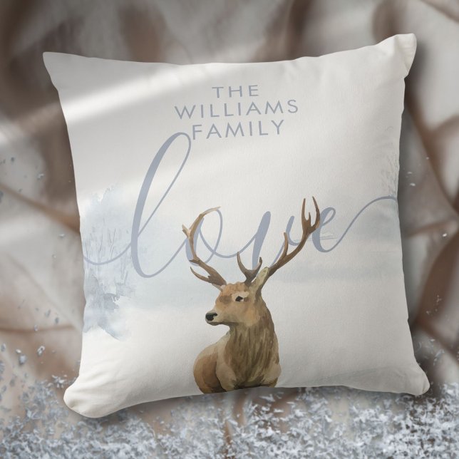Personalisierter Name Winter Stag Weihnachten Kissen (Von Creator hochgeladen)