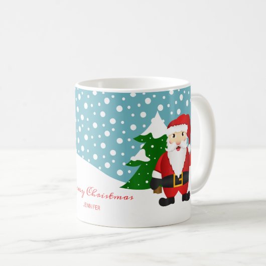 Personalisierter Name Winter Weihnachten Kaffeetasse (VorderseiteRechts)