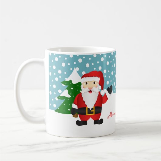 Personalisierter Name Winter Weihnachten Kaffeetasse (Links)