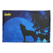 Personalisierter Name Wolf Pillowcase Kissenbezug (Rückseite)