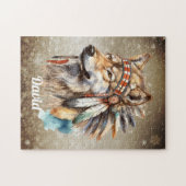 Personalisierter Name Wolf Puzzle (Horizontal)