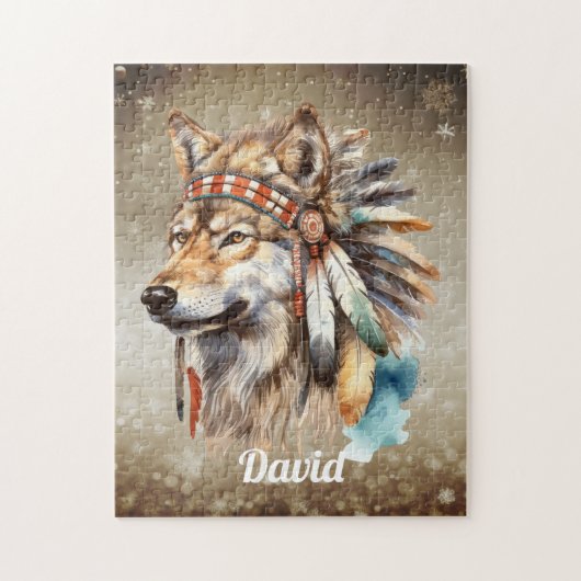 Personalisierter Name Wolf Puzzle (Vertikal)