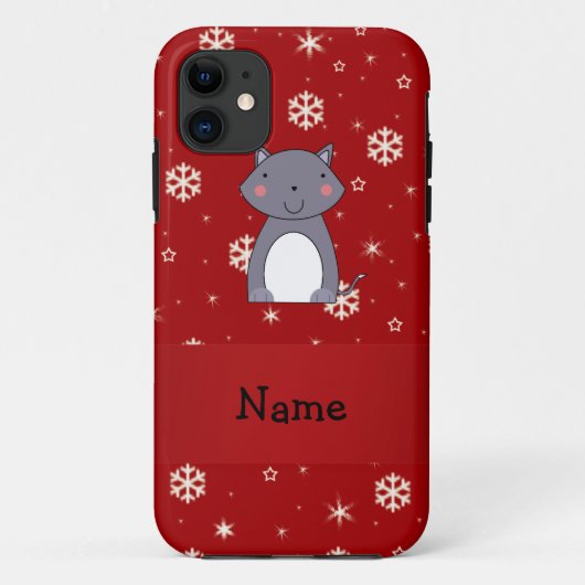 Personalisierter Name Wolf Schneeflocken Case-Mate iPhone Hülle (Rückseite)