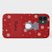 Personalisierter Name Wolf Schneeflocken Case-Mate iPhone Hülle (Rückseite (Horizontal))
