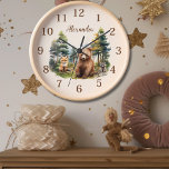 Personalisierter Name Woodland Animals Uhr<br><div class="desc">Bringen Sie den Zauber des Waldes mit unserer Waldtieruhr in Ihre Zuhause. Diese Uhr ist mit bezaubernden Illustrationen von Waldkreaturen inmitten einer üppigen Waldlandschaft geschmückt und fügt jedem Raum in Ihrem Haus eine skurrile Touch hinzu. Mit Präzision und Liebe zum Detail erobert unsere Uhr den spielerischen Geist des Waldes mit...</div>