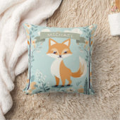 Personalisierter Name Woodland Fox, Junge Kinderzi Kissen (Decke)
