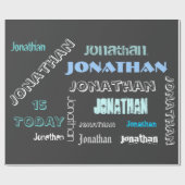 Personalisierter NAME-WorCloud-Template Geschenkpapier (Flach)