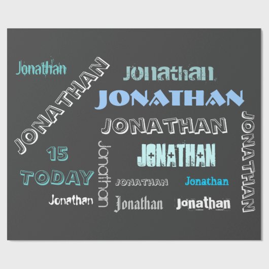 Personalisierter NAME-WorCloud-Template Geschenkpapier (Flach)