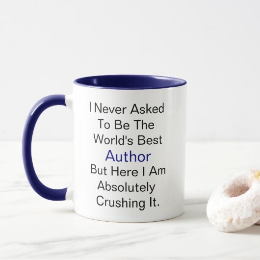 Personalisierter Name wurde nie als bester Autor g Tasse (Mit Donut)