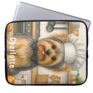 Personalisierter Name Yorkshire Terrier Hund Koch Laptopschutzhülle