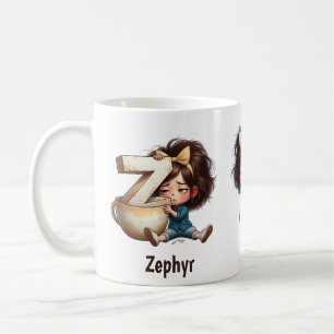 Personalisierter Name & Z Verschlafener Morgen Kar Kaffeetasse