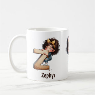 Personalisierter Name & Z Verschlafener Morgen Kar Kaffeetasse