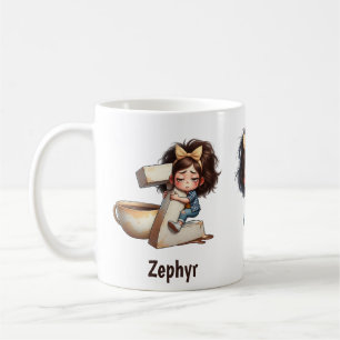 Personalisierter Name & Z Verschlafener Morgen Kar Kaffeetasse