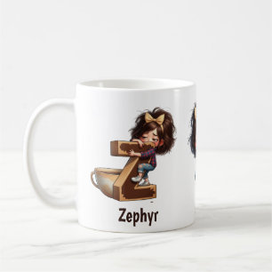 Personalisierter Name & Z Verschlafener Morgen Kar Kaffeetasse