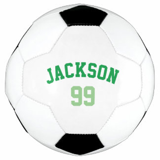 Personalisierter Name Zahl Minimalistisches Grün Fußball